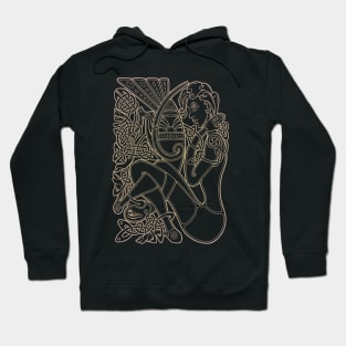 Woman and Bird: Book of Kells Style Hoodie